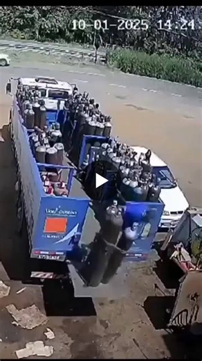 Dropping a gas cylinder can be extremely dangerous. Cylinders contain high-pressure gas, and if the valve breaks, the cylinder can turn into a rocket, causing serious injury, fire, or explosion. ⚠️… | Muhammad Ahsan