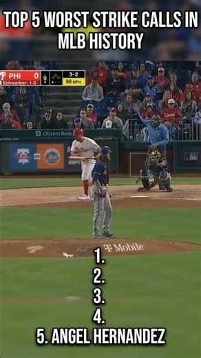 Top 5 Worst Strike Calls in MLB History #mlb #baseball #shorts
