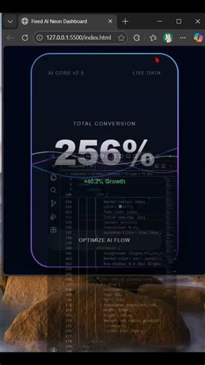 AI Neon Core Dashboard UI (HTML CSS JS)