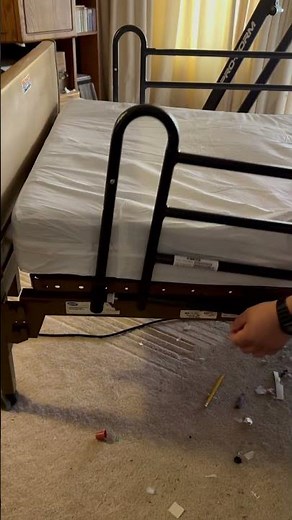 How to use safety rails on a hospital bed.