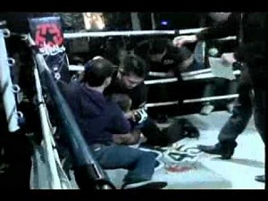 MMA Fighter attacks referee, referee fights back!