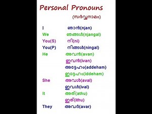 Episode 4 - Learn Malayalam Basics (മലയാളം) - Pronouns