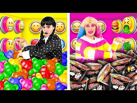 1000 Mystery Buttons Challenge Only 1 Lets You Escape with Wednesday | Funny Situations by PaRaRa