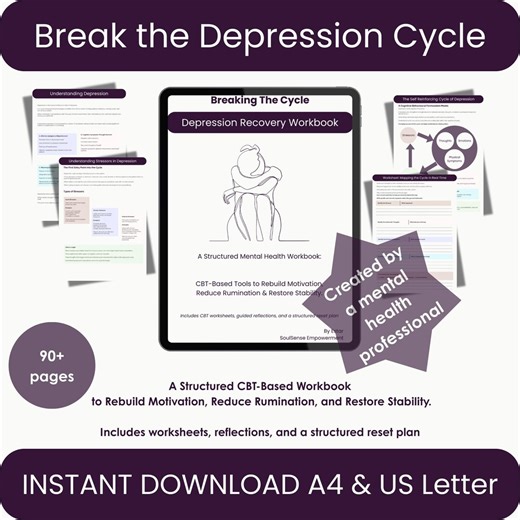 Depression Workbook | 30 Day Reset | CBT Worksheets for Depression | Mental Health Self Help Workbook | Therapy Tools Printable - Etsy
