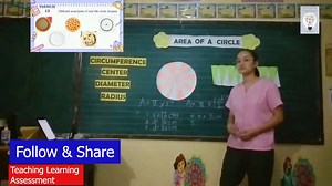 DEMO TEACHING IN EED MATH 2 (AREA OF A CIRCLE - GRADE 5) Credits: Faye #school #teacher #teaching #teachers #schools | Teaching Learning Assessment