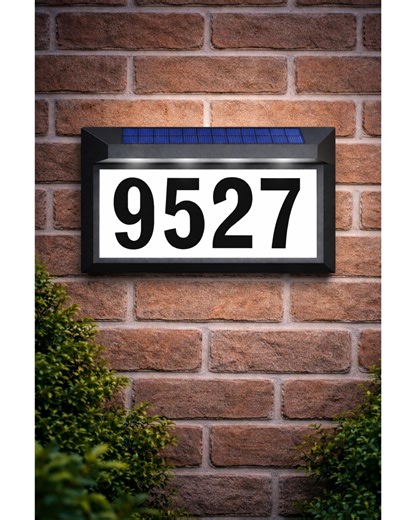Solar Address Sign, Lighted Outdoor Waterproof Plaque, Illuminated House Numbers DL1006ZZ - Etsy