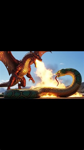 Giant Python vs Dragon at the Airport!