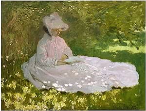 Springtime by Claude Monet - Impressionism Fine Art Oil Painting Reproductions - Monet Canvas Wall Art Prints Poster for Living Room Home Decor Unframed - Gift for Women(Springtime,16x20in/40x50cm)