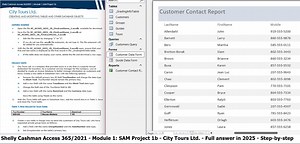 Shelly Cashman Access 365/2021 | Module 1: SAM Project 1b | City Tours Ltd. (2025)