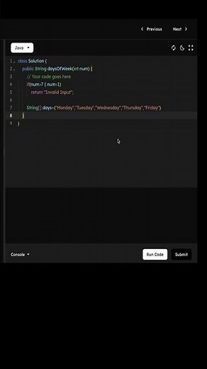 Days of the Week Program in Java | Easy Java Coding Question