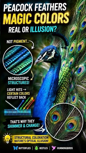 The Hidden Science Behind Peacock Feather Colors #shorts