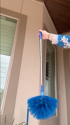 Telescoping duster and cobweb remover! Two cleaning heads, no ladder needed #cleaninghacks #dust