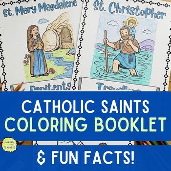 Catholic Saints Coloring Pages & Biography Research Booklet | 20 Saints