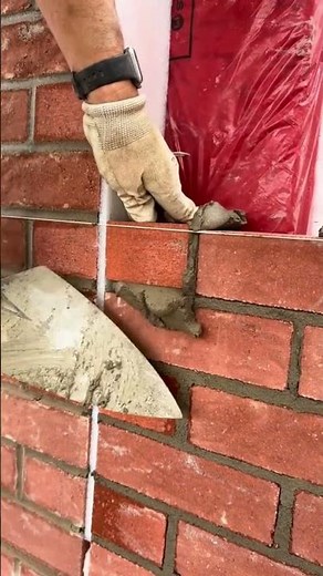 Cleaning Extra Cement Between Bricks #shorts