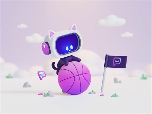 Cute Robot Cat Animation - 3D character animations