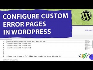 How to Configure Custom Error Pages through Htaccess WordPress | 403 | 404 | 405