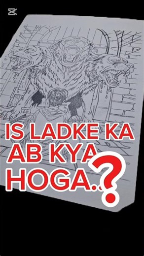 3-Headed Cerberus Dog vs Boy — KYA HOGA AAGE? 😱 | Sketch Reveal || #shorts #art #shortvideo