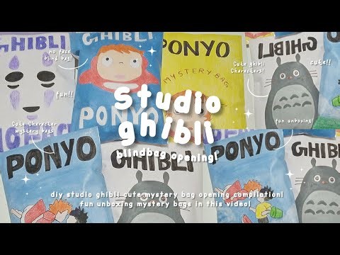 Diy studio ghibli blind bag unboxing!!🍀ヾ❀~ (asmr)