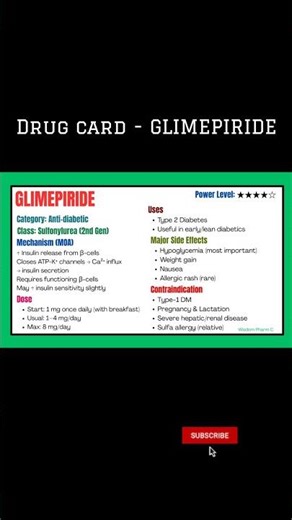 Drug card #Glimepiride..