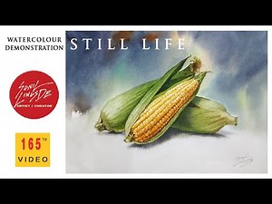 watercolor painting tutorial | watercolor demonstration | still life | sweetcorn | Sunil Linus De