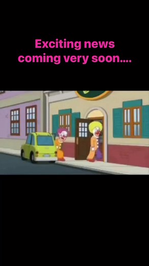 ID: A cartoon gif of a never-ending series of clowns exiting their car and walking into a venue #clowngingerwheels #comedyclub #comedy #comedian #clowns | Larker Bout
