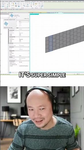 Revit Staggering Pattern: Nested Curtain Wall (No Script!) #shorts