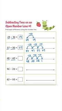Subtracting Tens on an Open Number Line | Subtraction ✅💯#maths #mathstricks