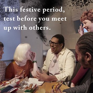 Test before you meet up. It helps you avoid breathing Covid-19 onto others. | UK Government