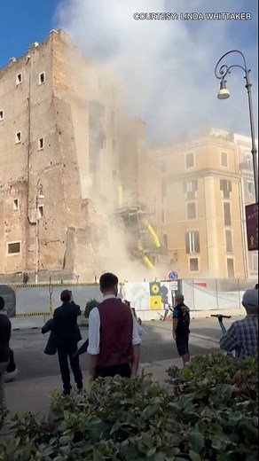 76K views · 381 reactions | VIDEO SHOWS IMMEDIATE AFTERMATH OF ROME TOWER COLLAPSE A video captured the aftermath of the partial collapse of a medieval tower near the Colosseum in central Rome on Monday, November 3. Thick plumes of smoke were seen rising from the damaged structure. : Reuters | GMA Public Affairs | Facebook