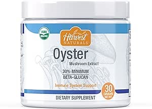 Oyster Mushroom Extract Powder - Certified Organic & 30% Min. Beta-Glucan - 30 Grams