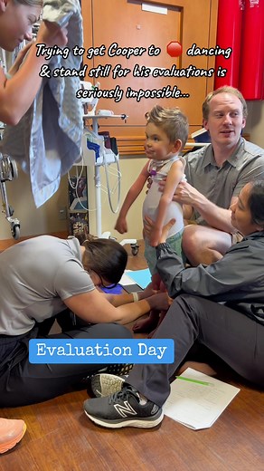 The goal is to see how much of his body he can hold up by slowly lowering the level of support… unfortunately, he uses the “freedom” to aggressively throw his body around knowing someone will catch him instead of trying to hold the position so we never get accurate measurements 😅 #pediatricrehabilitation