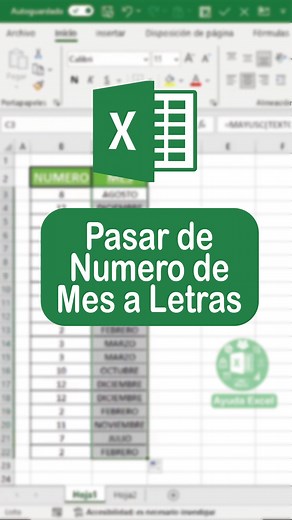 Cómo pasar número a mes en Excel fácilmente