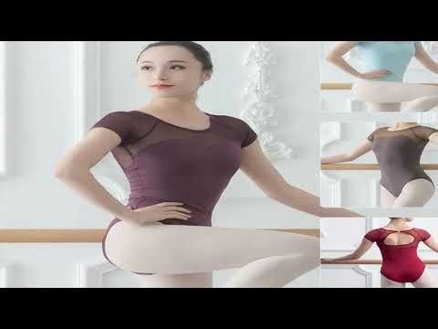 A must-have product! Ballet Dance Leotards Training Suit Mesh Body Suit Women's Backless Short-sle