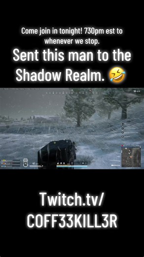 PUBG w/ my guys last night. I told em I’d use it on the first person we saw. I delivered. #PUBG #Gamer #Streamer #LateNightGaming #Coff33Cr3w @Davo