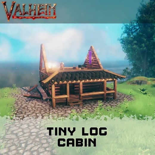Valheim Tiny Log Cabin - Mid Game - (Speed Build Short) #valheim #speedbuild