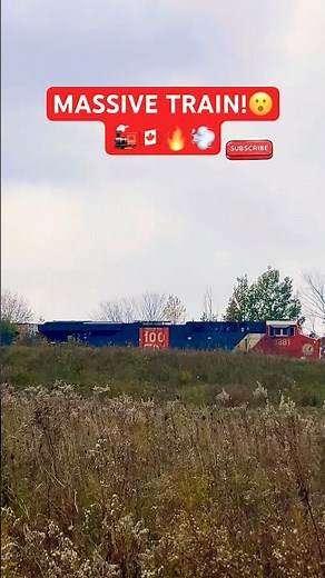 MASSIVE CN Freight Train SPEEDS By! 🤯🚂🇨🇦🔥💨 #shorts #train