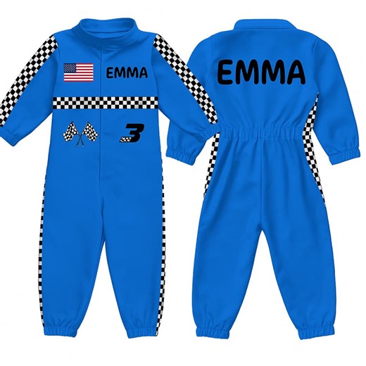 Kids Personalized Race Car Costume | Satin Racing Suit - Etsy