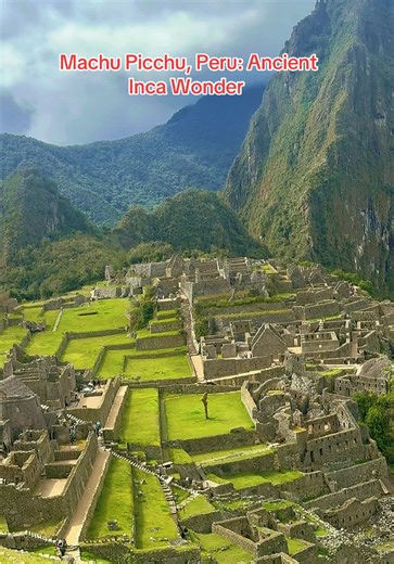 Standing among the ancient stones of Machu Picchu, Peru, a UNESCO World Heritage Site 🌟 This 15th-century Inca citadel is one of the most important archaeological sites in the world! The engineering, the history, the views... it's breathtaking 😍 #MachuPicchu #UNESCO #naturelovers #traveltiktok #foryou