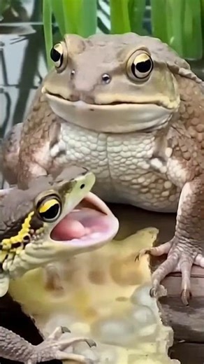 Toads laying eggs are disturbed by monitor lizards #shorts