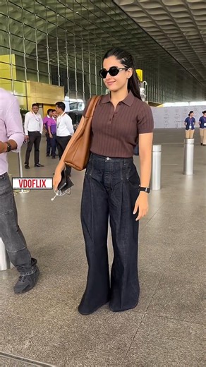 💫 Rashmika Mandanna Brings Effortless Airport Glam 🤎🦋😍