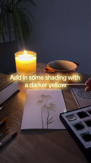 5 minute yellow flower watercolour painting tutorial for beginners!