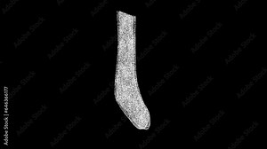 3D sock rotates on black background. Clothing and Fashion concept. Christmas sock. Business advertising backdrop. For title, text, presentation. 3d animation 60 FPS
