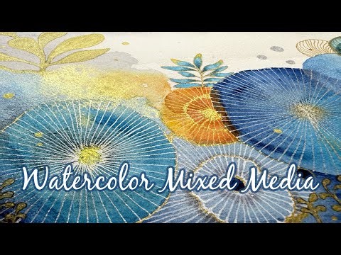 Painting Watercolor with Bubbles and Zentangle Drawing - Relaxing Art Tutorial!