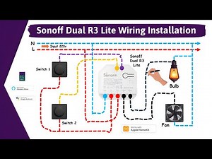 Wiring Install Sonoff Dual R3 Lite 2 Gang Smart Wifi Switch Works With Amazon Alexa I Google Home