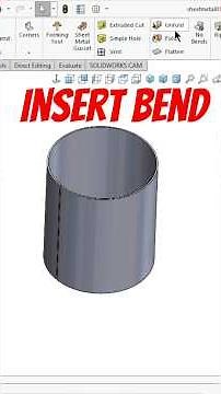 Solidworks sheetmetal insert Bend #shorts #ytshorts #solidworkssheetmetal #malviyacadsolution
