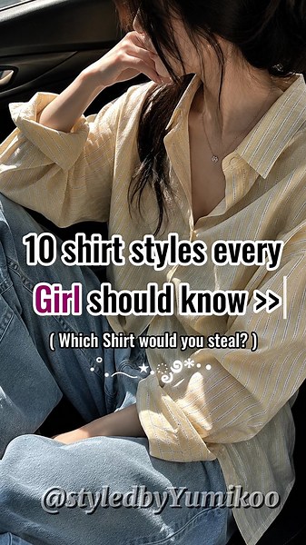 10 Shirt Types Every Girl Should Know 👀✨ #shirts #fashion #ootdguide #aesthetic #viral #foryou #fypシ