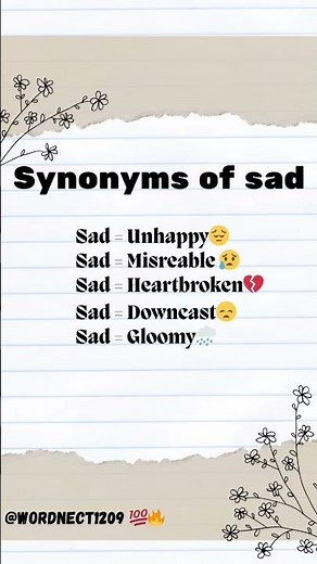 Learn better ways to say “sad” with simple English synonyms. Improve your vocabulary #vocabulary