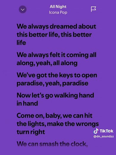 We Can Do This All Night: Complete Lyrics