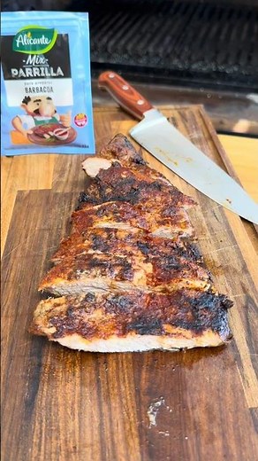 🥓 Churrasquito de cerdo, barbacoa y limón ahumado 🍋