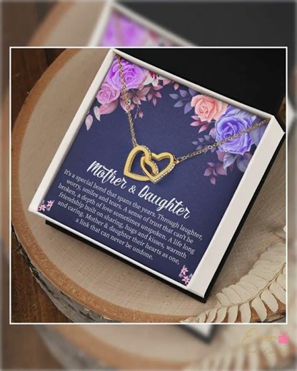 Mother Daughter Necklace Set with Message Card